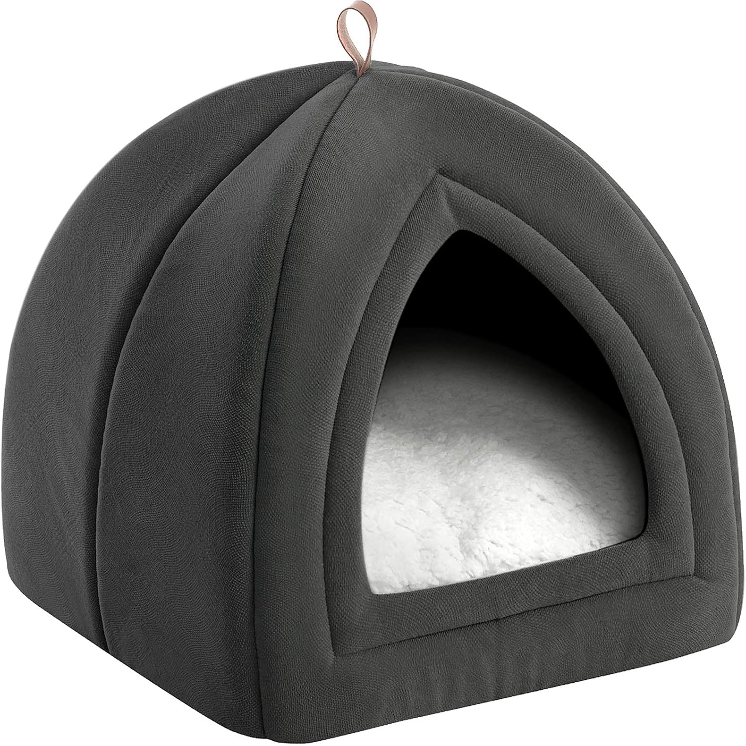 Bedsure soft gray cat cave tent with removable cushion product image